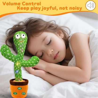 Hunfur (Rechargeable) Dancing Mimicking Talking Cactus Toy,Funny Gift for Baby Infant 6-12 12-18 Months,Singing Record Repeat What You Say Toys for Toddler 1 2 3 Year Old Boy Girl