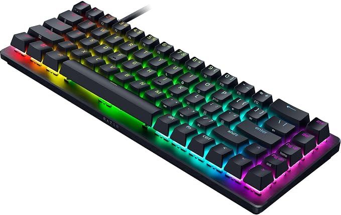 Razer Huntsman V3 HE Magnetic Mini 65% 8KHz Wired Gaming Keyboard | Hall Effect Magnetic Switches, 8000 Hz Polling, Razer Snap Flex,Razer Snap Tap, Rapid Trigger, Adjustable Actuation