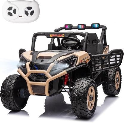 4WD UTV 24V Ride On Toys for Big Kids Ride On 2 Seater Ride On Toys Kids | 2 Seater Ride On Car for Kids Side-by-Side UTV Electric Cars for Kids Electric Ride Car Ride On Toys for Kids 4-8