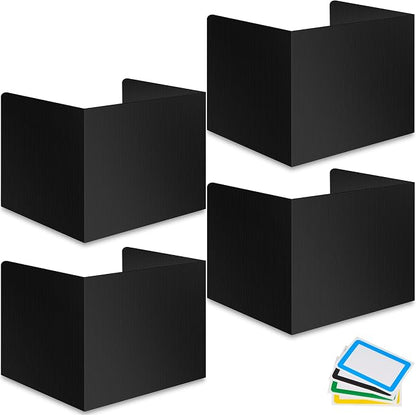 4-Pack Desk Dividers for Students - Durable & Waterproof Plastic Study Carrel Divider, Classroom Folders Teacher Supplies, Easy-to-Clean Plastic Privacy Shield Folder Boards for Student Desks, Black