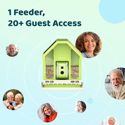 Birdfy Smart Bird Feeder with Camera, Durable Metal Feeders for Outdoors, Auto-Identify & Record Video, Instant Alert, Live Bird Watching Camera Solar, Gifts for Backyard Birder (AI Lifetime Free)