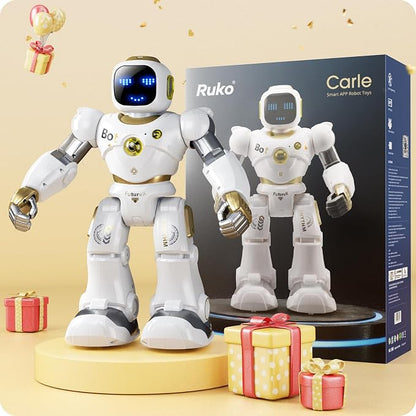 Ruko 1088 Programmable Robot Toy for Kids, Large Interactive RC Robot with App Control, STEM Learning Gift for Boys & Girls Ages 4 5 6 7 8 9, Gold