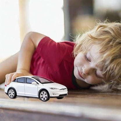 gidoyi Toy Car Model X, Pull Back Car Toys Alloy Vehicles with Lights and Sound 1:32 Scale Model Car (White)