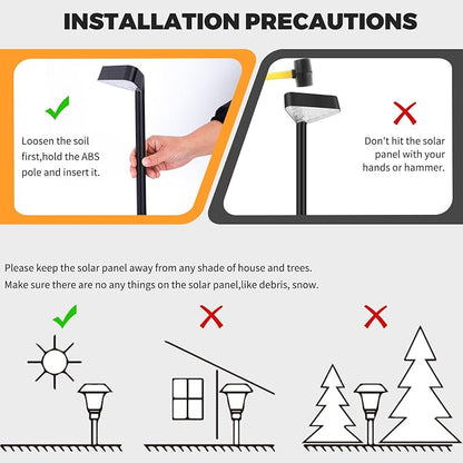 6 Pack Solar Pathway Lights Outdoor, Bright LED Solar Landscape Lights, Waterproof Solar Garden Lights for Yard, Patio, Walkway, Lawn, Driveway(Cold White, 6 Pack)