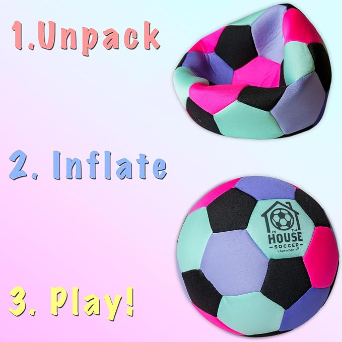 in The House Soccer Ball - Indoor Size 4 Padded Soccer Ball for Girls (Ages 3+), Boys (Ages 3+) & Adults - Bring Soccer Practice Home - Perfect for Juggling - Gift for Soccer Player