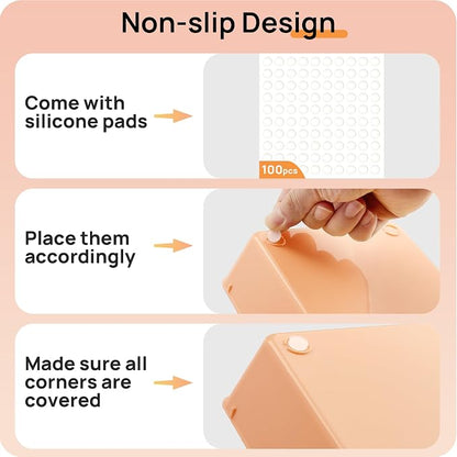 Vtopmart 25 Pack Plastic Drawer Organizers with Non-slip Rubber Pads | 4-Size Versatile Makeup Organizer, Storage Containers Small Bins for Makeup, Jewelries, Bedroom, Kitchen Utensils and Office