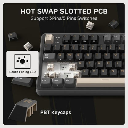 RK ROYAL KLUDGE S98 Wireless Mechanical Keyboard w/Smart Display & Knob | 96% Top Mount RGB Gaming Keyboard BT/2.4G/USB-C, 5-Layer Noise Dampening, Creamy Sound Pre-lubed Switch,Hot Swap, 98 Keys
