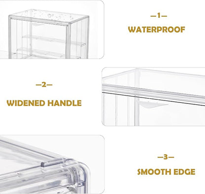 LXLXXL Acrylic Display Case for Collectibles 3 Layer Adjustable Figure Display Cases with Magnetic Door Clear Stackable Display Box for Figures Showcase 2Pack