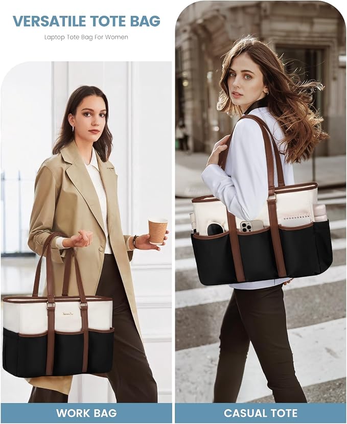 LOVEVOOK Teacher Tote Bag for Women Work, Nurse Laptop Bag for Women, Utility Everything Tote For Work/Travel/College/Daily, Professional Computer Purse Large Handbag With Multi Pockets