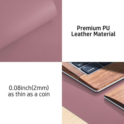 Aothia Leather Desk Pad Protector, Mouse Pad, Office Desk Mat, Non-Slip PU Leather Desk Blotter, Laptop Desk Pad, Waterproof Desk Writing Pad for Office and Home (Dark Pink,36" x 17")