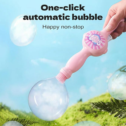 2026 New Fog Bubble Machine, Rechargeable Automatic Electric Smoke Bubble Machine, Magic Smoke Bubble Maker, Colorful Lights & Music, Bubble Fog Game for Parties, Summer, Beaches(Pink)