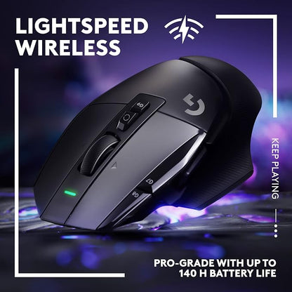 Logitech G502 X Lightspeed Wireless Gaming Mouse - Black | Optical Switches, 13 Buttons, <140 hrs Battery, USB-C, Infinite Scroll Toggle, Wireless Charging Capable, for PC/MacOS