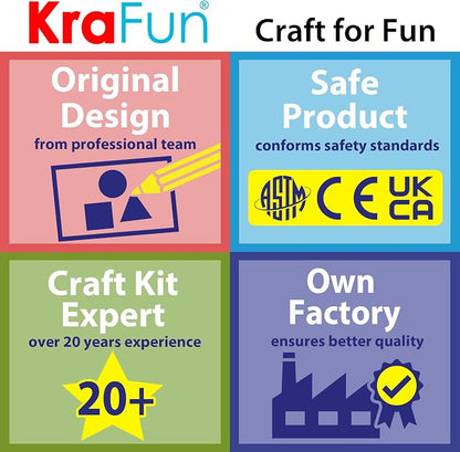 KRAFUN My First Sewing Kit for Beginner Kids Ages 6-12, 7 Easy DIY Projects of Stuffed Animal Dolls & Plush Pillow Craft, Pre-Punched Felt & Instructions, Gift for Girls Boys, Learn to Sew, Embroidery