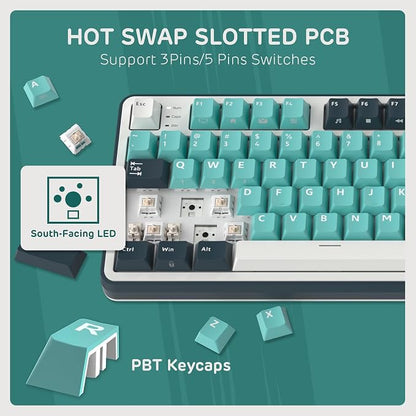 RK ROYAL KLUDGE S98 Wireless Mechanical Keyboard w/Smart Display & Knob | 96% Top Mount RGB Gaming Keyboard BT/2.4G/USB-C, Hot Swappable, Cushioned 5-Layer Noise Dampening, Massive Battery, 98 Keys