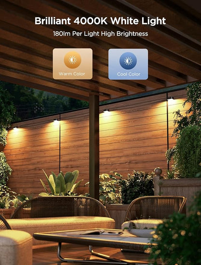 Govee 72ft RGBIC Outdoor Deck Lights, 4000K White Light, IP65 Smart Lights | 60+ scene modes, -4°F to 104°F, APP Remote or Voice Control, Work with Alexa, Matter, Google Home, Music Mode, Patio Decor