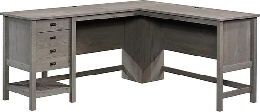 Sauder Cottage Road L-Desk, L: 65.12" x W: 58.66" x H: 29.76", Mystic Oak finish