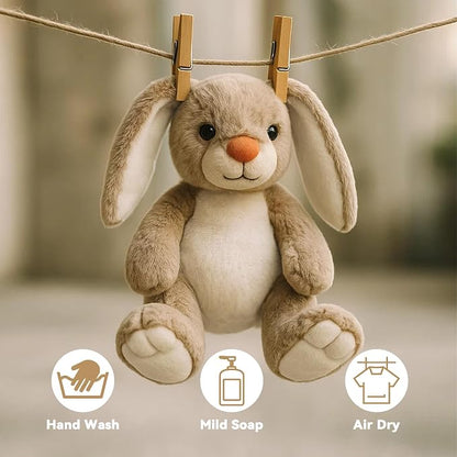 Bunny Stuffed Animal Rabbit Plush Toy Cute Big Feet Sitting Plushie Easter Basket Stuffers Gifts for Kids Girls Boys Comfort Companion Cuddle Buddy Huggable Doll Weighted Feel 8 Inch 7.1 oz