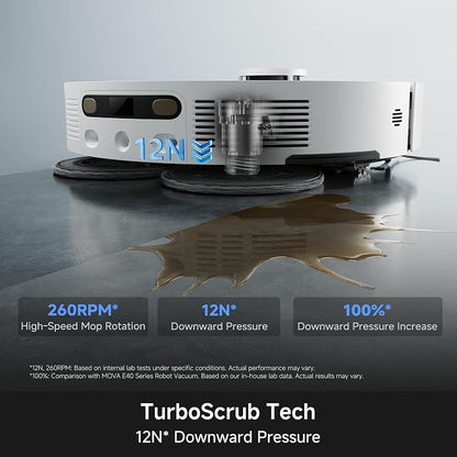 MOVA P20 Ultra Robot Vacuum and Mop, 30,000Pa Suction, MopExtend Edge Cleaning, All-in-One Dock with 145°F Mop Auto-Drying, 100 Days Auto-Empty, Liftable Spinning Mop for Carpet, Hard Floors, Pet Hair