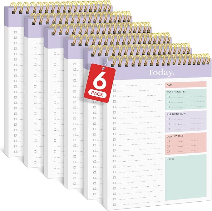 Taja To Do List Notepad, Undated Daily Planner for Work and Goal Setting | Violet Dream, 52 Sheets, 9.8" x 6.5" , for Office, Home and school, Daily Task Planning, Notes and Everyday Organization