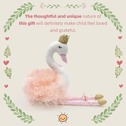 Plush Toy Stuffed Animals Ballet Swan for Girls 12in Tall, Stuffed Animals for Kids