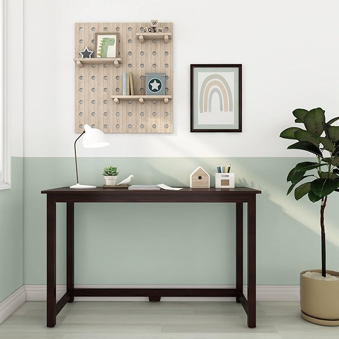 Max & Lily Solid Wood Desk, 47 Inches, Espresso