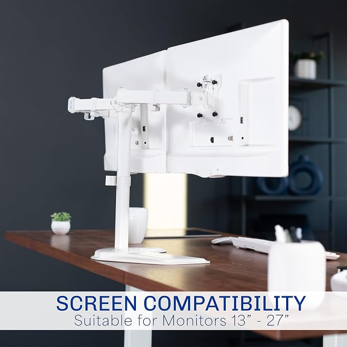 VIVO Dual LED LCD Monitor Free-Standing Desk Stand