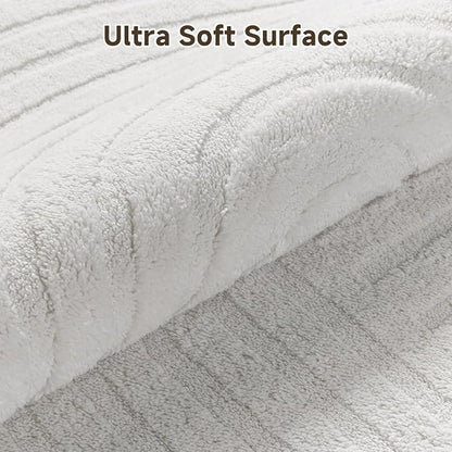 Pauwer 2x3 Washable Area Rugs for Living Room Modern White Solid Color Soft Fluffy Rugs for Bedroom Non Slip Boho Accent Indoor Mat Floor Carpet Cover for Kids Room Dining Room Kitchen Office