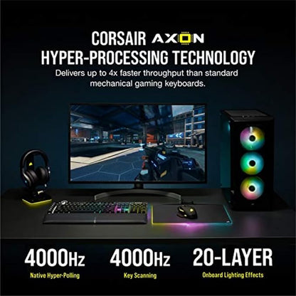 Corsair K100 RGB Mechanical Gaming Keyboard - Cherry MX Speed RGB Silver Keyswitches - PBT Double-Shot Keycaps - Elgato Stream Deck and iCUE Compatible - QWERTY NA Layout - Black