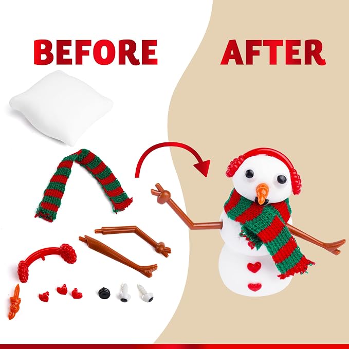 JOYIN Christmas Build a Snowman Craft Kit, 12 Pack Modeling Clay DIY Make a Snowman Kit for Christmas Arts and Craft Activities, Xmas Gift Stocking Stuffers for Kids, School Funny Toy Party Favor