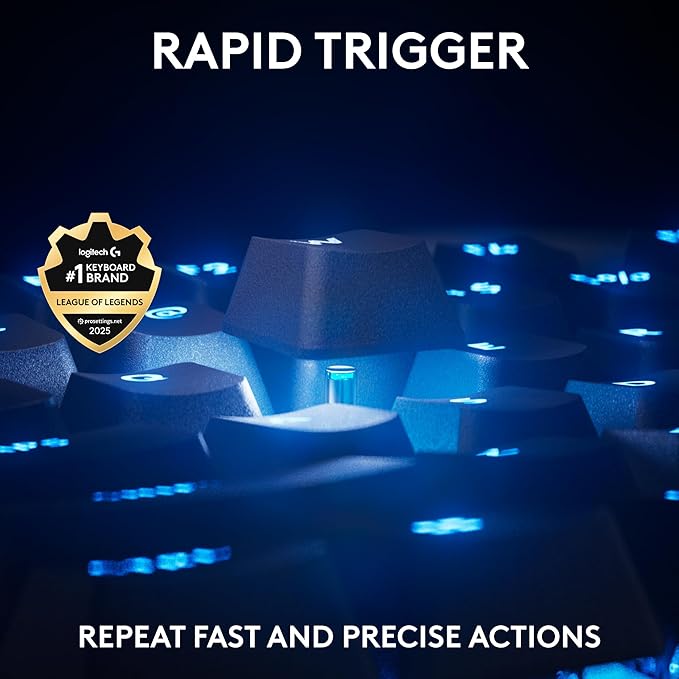 Logitech G PRO X TKL Rapid Tenkeyless Gaming Keyboard (Hall-Effect) - Black | Hall-Effect Magnetic Analog Switches with Rapid Trigger, Lightsync RGB, Detachable USB-C Cable, Volume Roller & Media Buttons