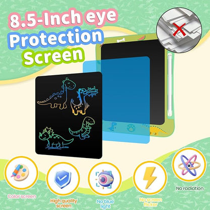 [2 Pack] Genialba LCD Writing Tablet for Kids, Colorful Screen Drawing Board for 3-7 Year Old Boys & Girls - Educational Toys for Birthday & Christmas (Dinosaur&Penguin)