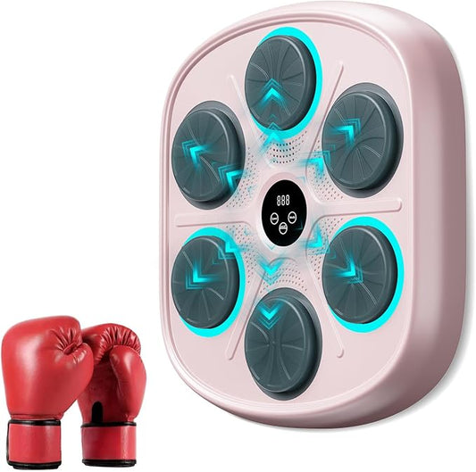 OurStarry Smart Music Boxing Machine for Adults and Kids, Wall Mounted Punching Trainer with Boxing Gloves, LED Electronic Target, 9 Modes and 9 Speeds, Home Gym Workout Equipment