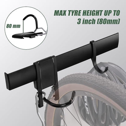 Wall Bike rack, Fits Max 3 Inch for Mountain Bike eBike, 110 lbs Weight Capacity, with Extra Helmet Hook, Modular Hook Track Design Heavy duty Wall mount Bicycle Hanger for Garage Storage