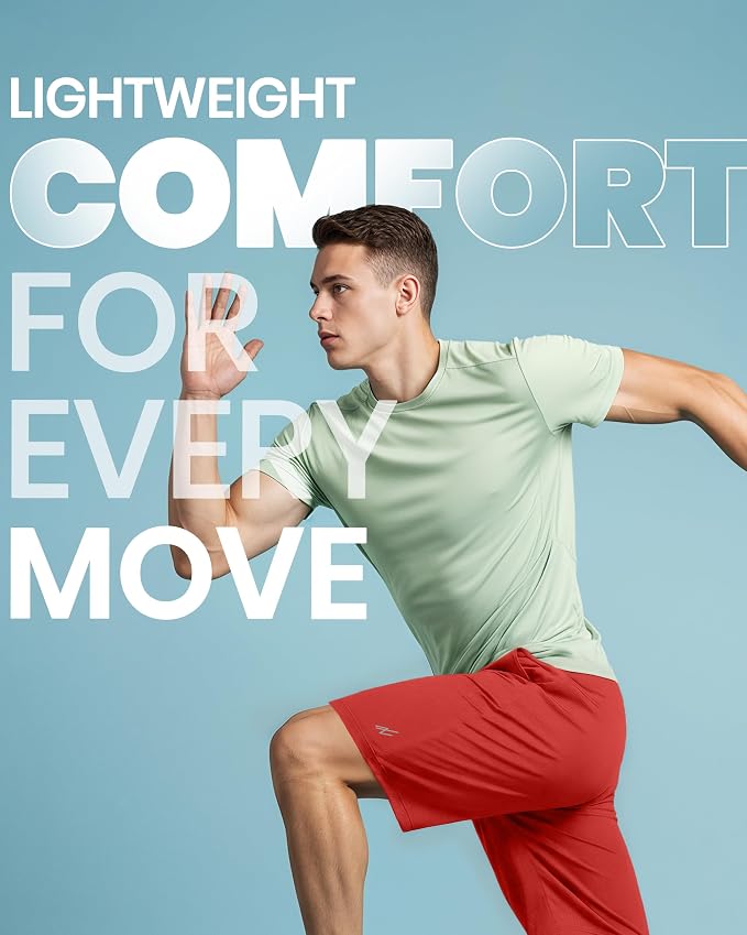 Quick Dry Knit Men's Athletic Shorts Loose-Fit Running Workout Gym Shorts