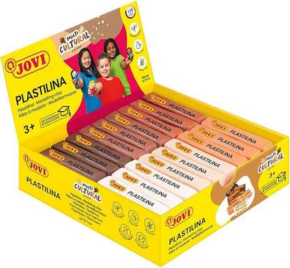 Jovi - Non-Hardening Modeling Clay Set, 18 Bars, 6 Multicultural Colors | Non-Staining, Easy Clean Up, Vegetable-Based Creative Clay, gluten-free