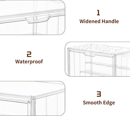 4 Pack Display Case for Collectibles 4 Layer Updated Adjustable Acrylic Display Case with Magnetic Door Clear Stackable Display Box Hobby Display Cases for Figures
