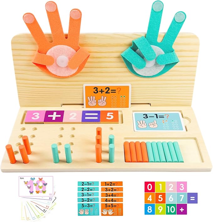 Learning Toys 3-5, Educational Toys with Number Flash Card for 3+ Year Old, Montessori Number Math Manipulatives, Preschool Kindergarten School Supplies, Birthday Gifts for 3 4 5 6 yr Old Kids