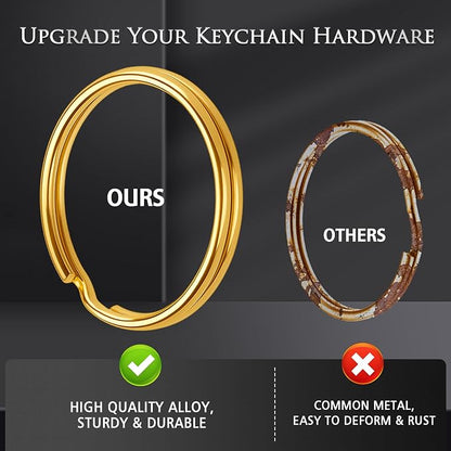 Gold Keychain Making Kit 50PCS – 25 Lobster Claw Clasps & 25 Key Rings, DIY Jewelry Craft Accessories for Handmade Projects