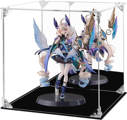 Acrylic Display Case for Collectibles Assemble Clear Acrylic Display Box with Mirrored Back, Alternative Glass Case for Action Figures Lego Model Doll Toys Display (10x10x10 inch; 25x25x25 cm)
