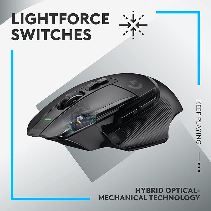 Logitech G502 X Lightspeed Wireless Gaming Mouse - Black | Optical Switches, 13 Buttons, <140 hrs Battery, USB-C, Infinite Scroll Toggle, Wireless Charging Capable, for PC/MacOS
