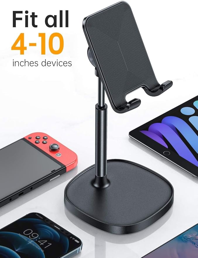 LISEN Cell Phone Stand Phone Holder for Desk, Gaming for Nintendo Switch | Pink Desk Accessories for Women Office Cute, Vanity Decor Pink Gifts Girls, Kawaii Bathroom Dorm Room Essentials Decor
