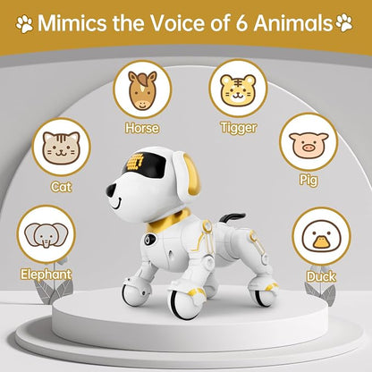 Dwi Dowellin Robot Dog for Kids 8-12,Remote Control Smart Robotic Dogs Pet Puppy Robotic Toy,Interactive Touch Walking Talking Toys for Boys Girls Christmas Birthday Gifts