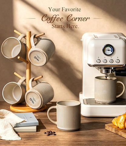 GBhome Coffee Mugs Set of 6，16 oz Coffee Cups with Handle | Cups for Latte, Tea, Cocoa & Milk, Ideal for Daily Use & Gifts, Microwave & Dishwasher Safe, Cappuccino