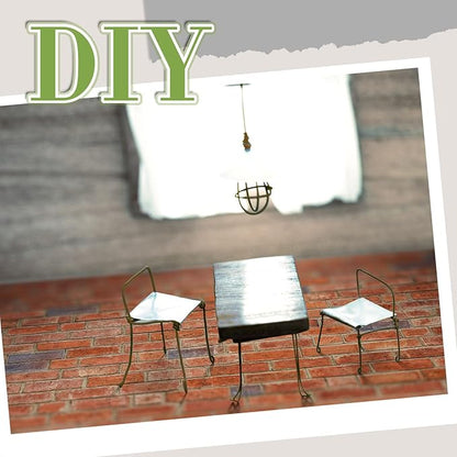 Flutesan 12 Pcs Miniature Dollhouse Wallpaper and Flooring Peel and Stick Mini DIY Self Adhesive Dollhouse Accessories 8.27 x 11.69 Inch (Red Clinker)