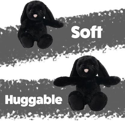 WEIGEDU Black Rabbit Bunny Stuffed Animal Plush Toy with Floppy Ears | 17.7 Inch, Soft Plush Cuddle Buddy, Gift for Boys, Girls, Nursery Decor, Easter