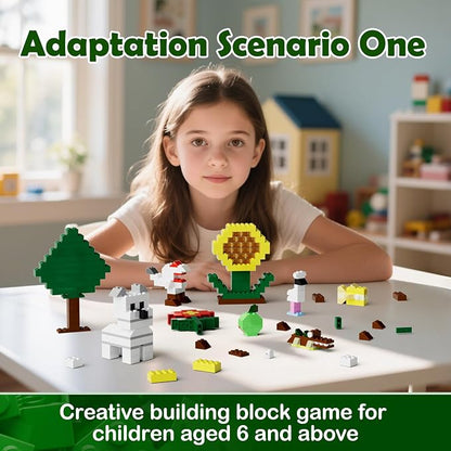 360 Piece White Classic Building Blocks Bulk, 7 Sizes Building Bricks Assortment Pack, Compatible with Lego Parts and Pieces (Light Gray)