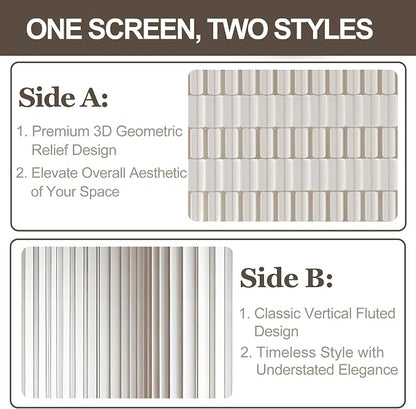 Modern Folding Room Divider for Space Separation, 5.2ft Tall Honeycomb Accordion Privacy Screen, Kraft Paper Portable Freestanding Partition Wall, No Drilling (Style-C, L118.0 x H78.7 Inch)