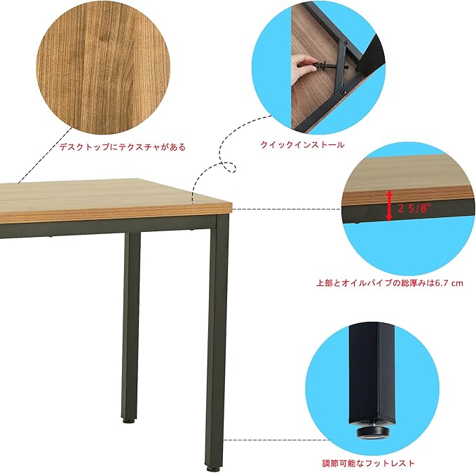 Computer Desk 63 Inch Modern Simple Sturdy Notebook Writing Desk Study Office Table for Home Office Dinning Table Workstation Desk Escritorio de Ordenador