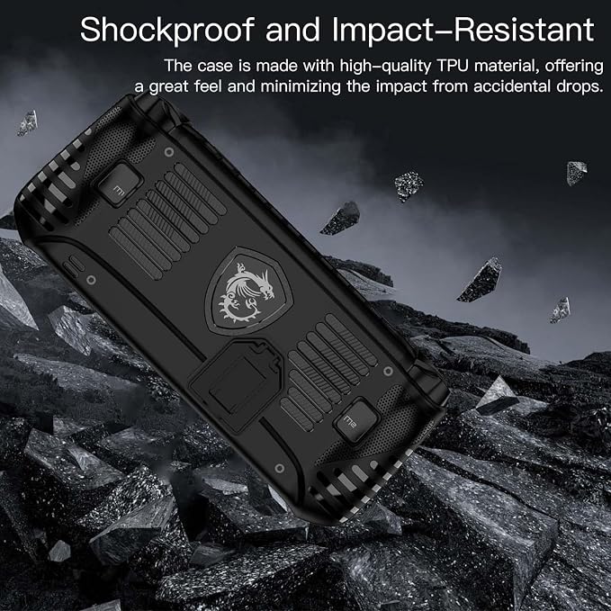 Case Cover for MSI Claw 8 AI+ A2VM Handheld Game Console, Slim Soft TPU Protective Skin Case with Kickstand for MSI Claw 8 AI+ A2VM, Anti-Scratch,Shockproof,Black