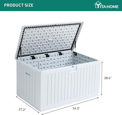 YITAHOME 180 Gallon Double-Wall Deck Box with Side Handles | Outdoor Large Storage for Patio Furniture Cushions, Garden Pool Accessories, Water Resistant & Lockable